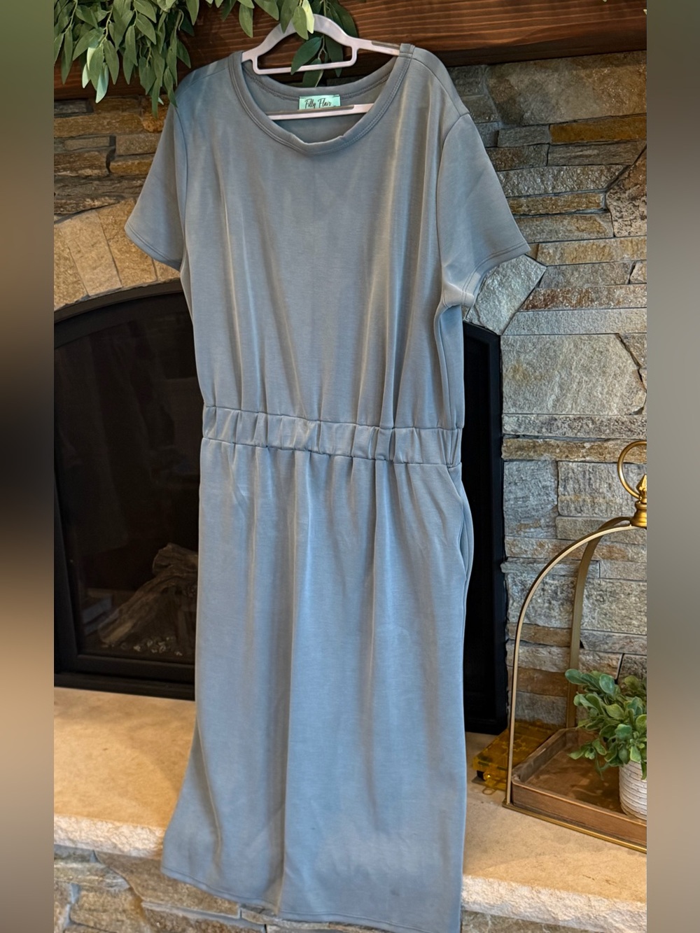 NWOT Inherit clothing slate blue knit dress